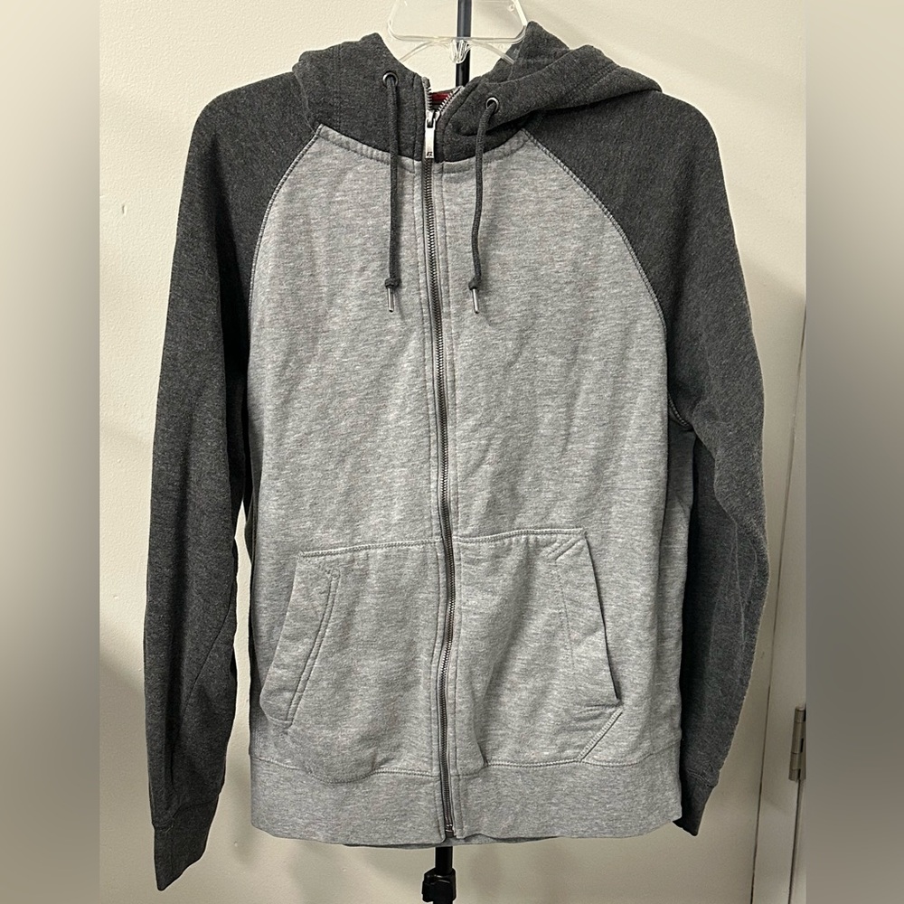 Russell l Gray and Black Men's Hoodie Sweater medium